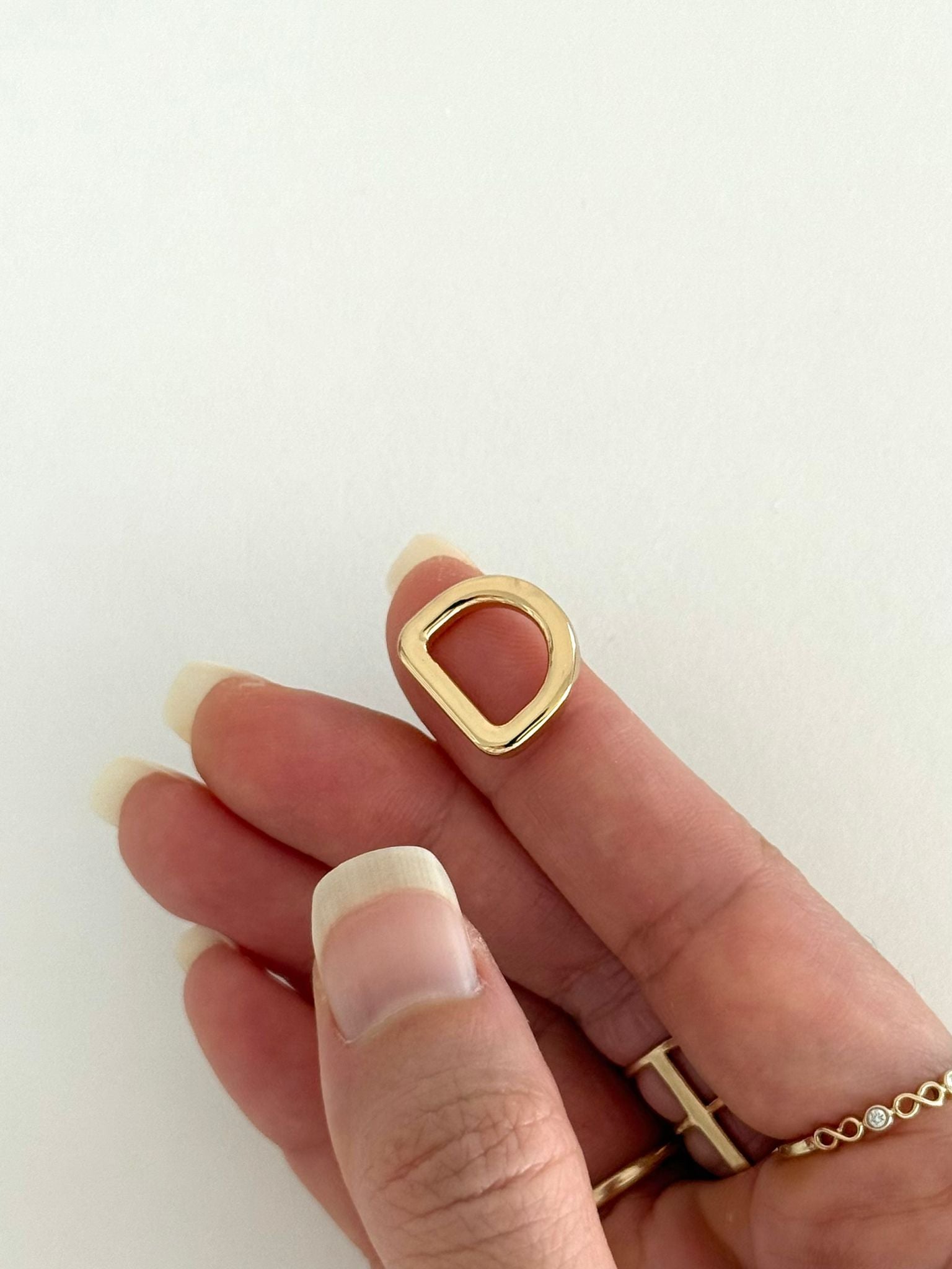 Gold 1cm D-Ring