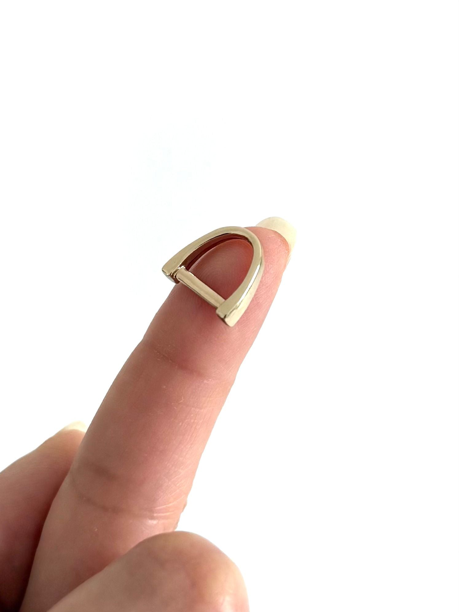 3/8" (9 mm) Light Gold D-Ring