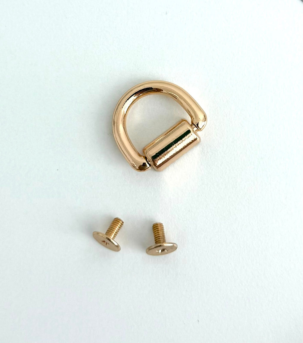 15mm Screw-In D-Ring - Gold