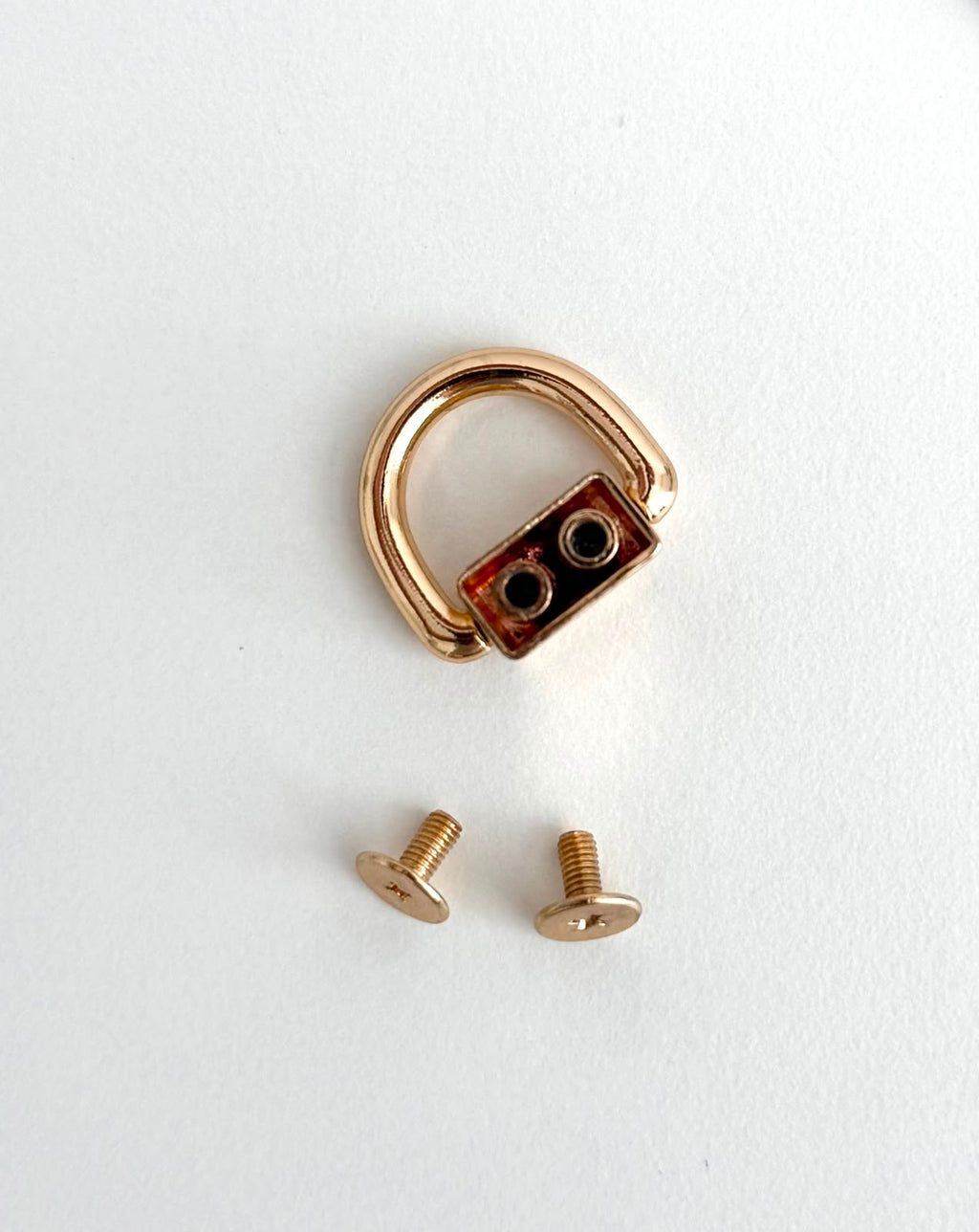 15mm Screw-In D-Ring - Gold