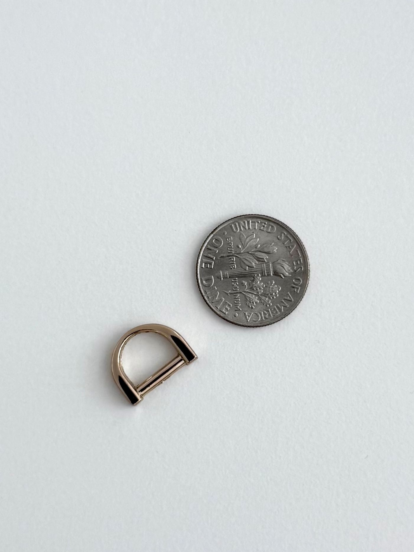 3/8" (9 mm) Light Gold D-Ring SHORT
