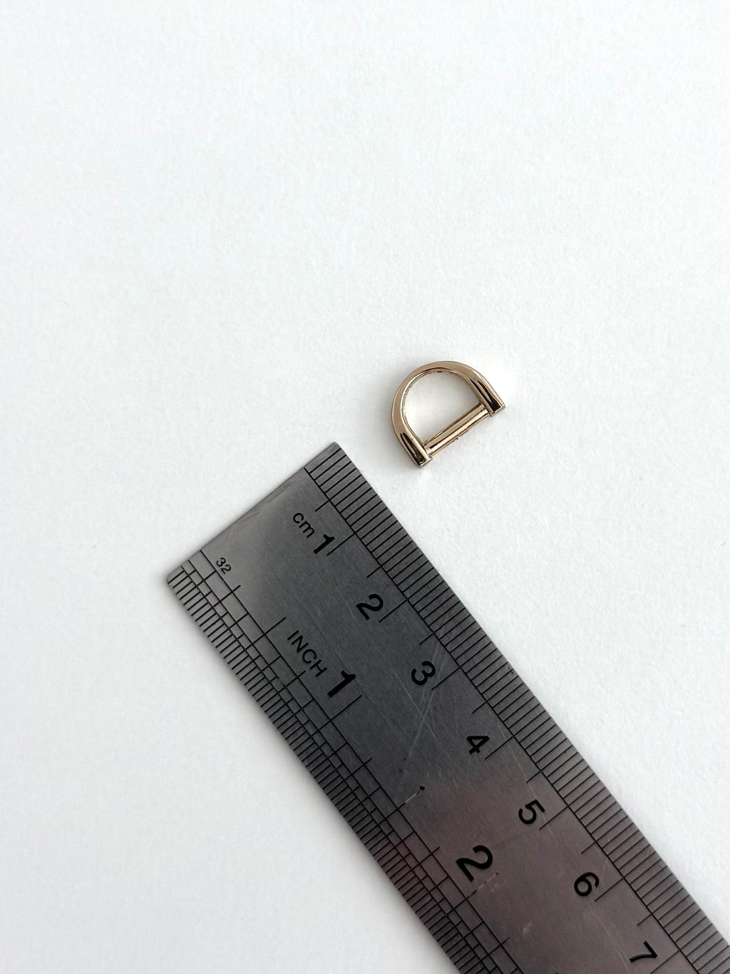 3/8" (9 mm) Light Gold D-Ring SHORT