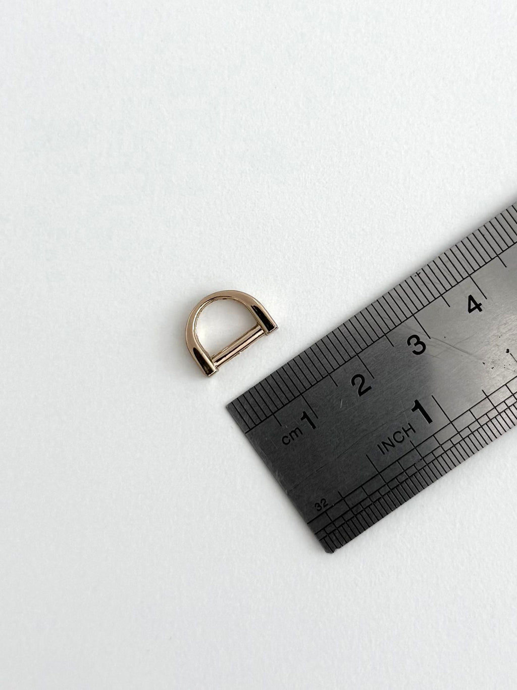 3/8" (9 mm) Light Gold D-Ring SHORT