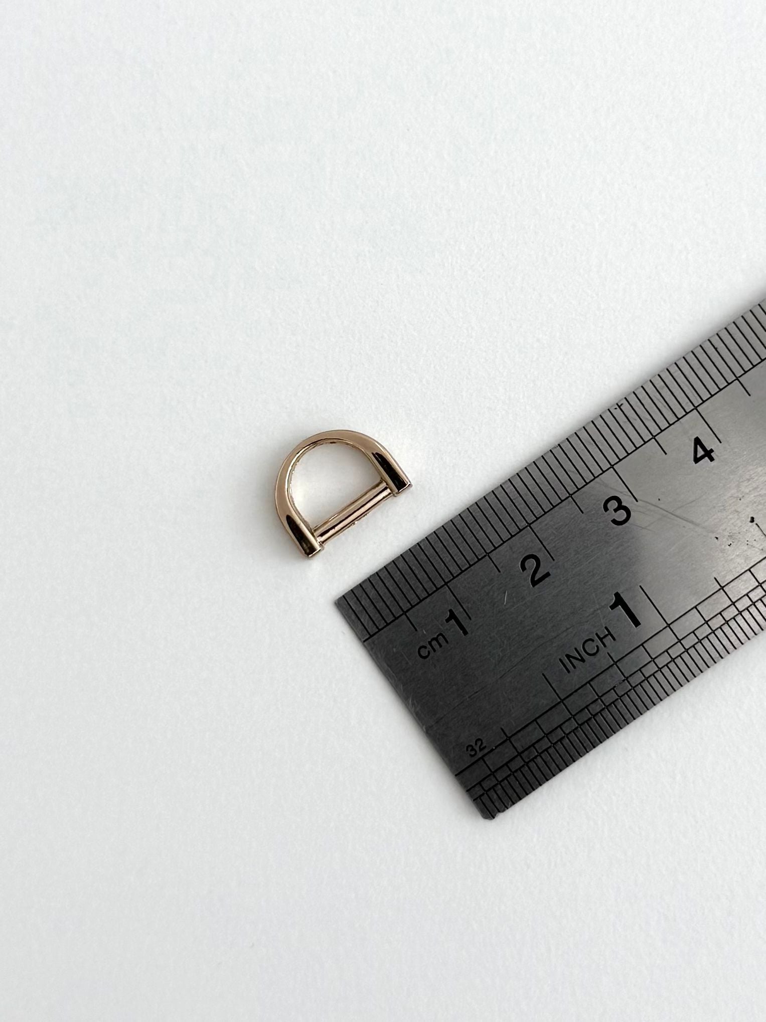3/8" (9 mm) Light Gold D-Ring SHORT