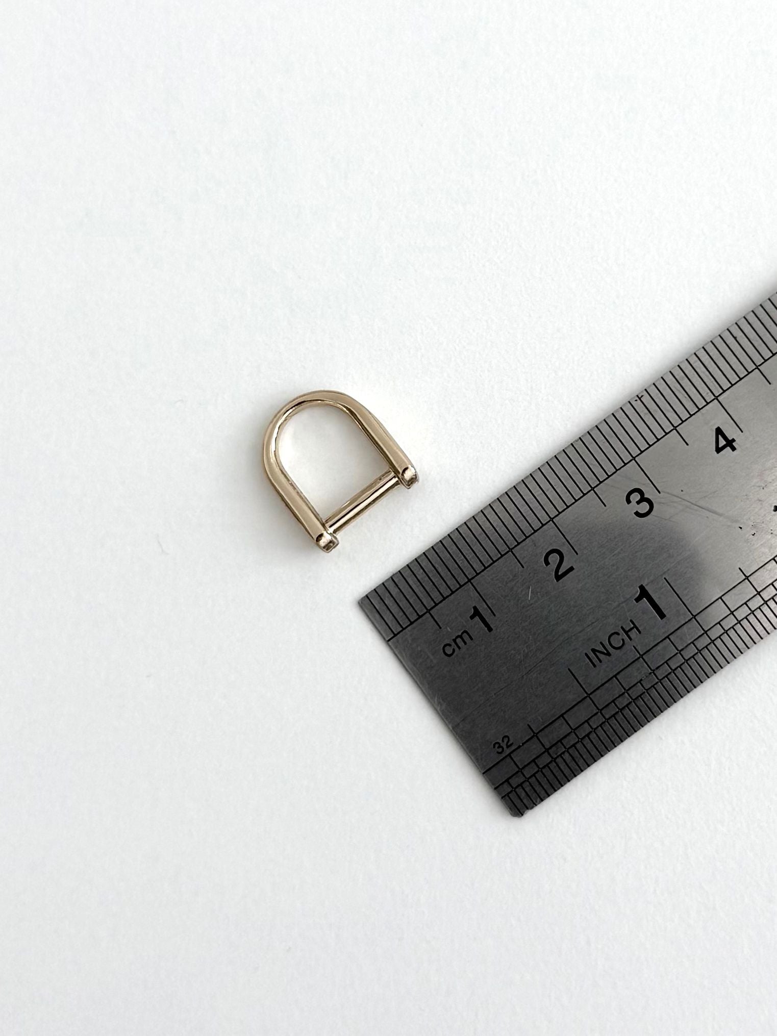 3/8" (9 mm) Light Gold D-Ring TALL