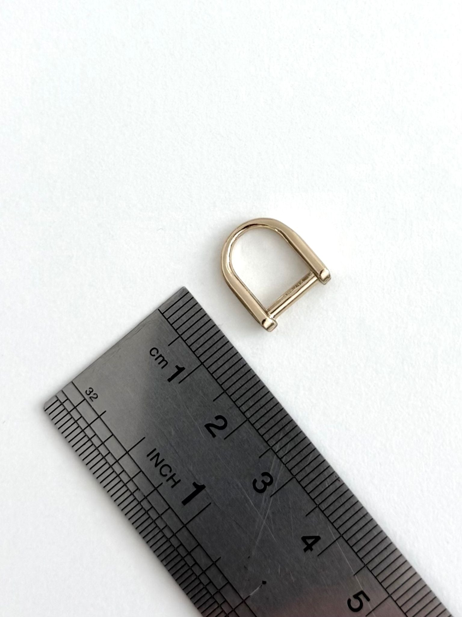 3/8" (9 mm) Light Gold D-Ring TALL