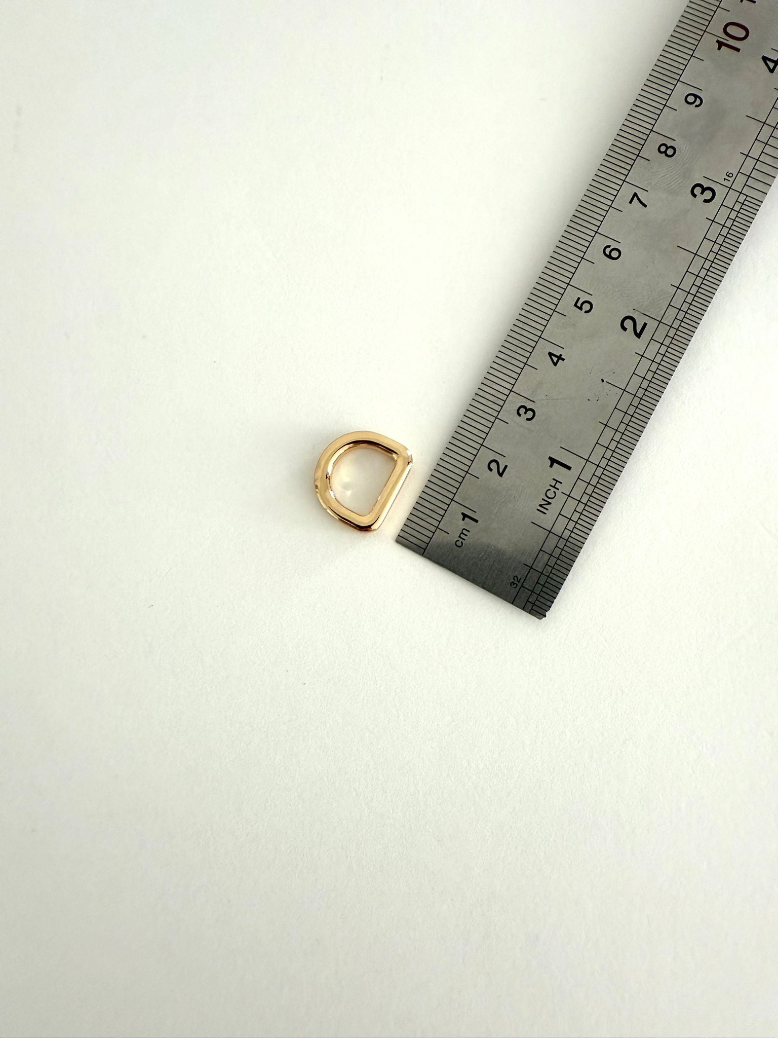 3/8" (9 mm) Light Gold D-Ring