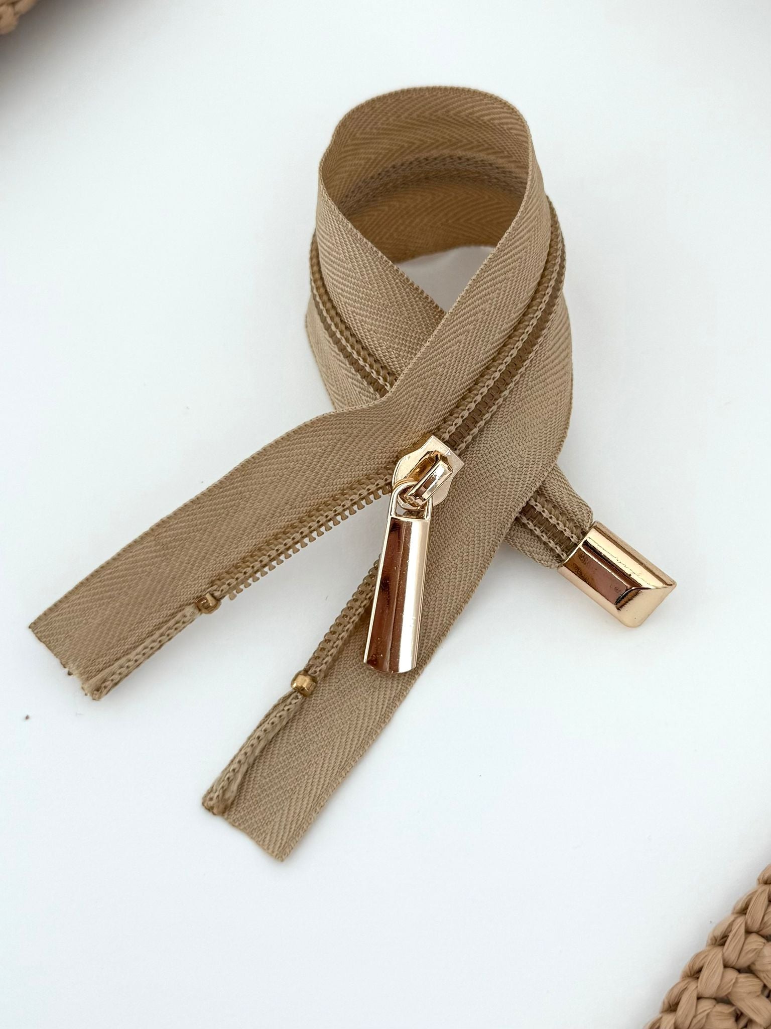 Light Gold & Khaki No. 5 Zipper